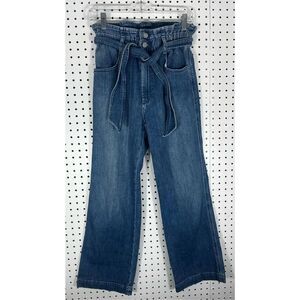 Joes Jeans high rise paper bag belted denim jeans